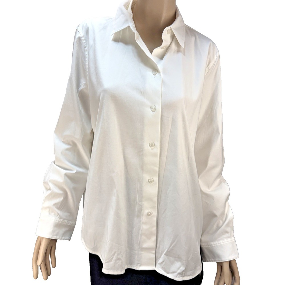 Reformation Alfie Button Up Shirt Size XL White Organic Cotton Minimalist NWT